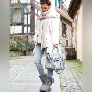 UGG Bailey Gray 3 Button Winter Shearling Boots